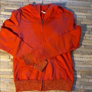 Shrunken Hoodie Zip-up with sequins